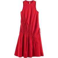 2026 Spring Women's Spicy Girl Style Loose Round Collar Strap Bow Decoration Sleeve Free Long Dress