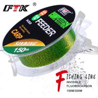FTK Ligne de pêche à la carpe invisible 3D en nylon 150m/300m, monofilament super résistant en fluorocarbone, ligne de pêche à la ligne pour la pêche sportive