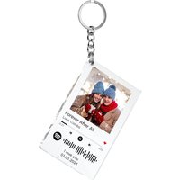 Personalized Photo Keychain Custom Spotify Keychain Customized Acrylic Music Song Plaque Key Ring Frame Keyrings Gifts for Lover