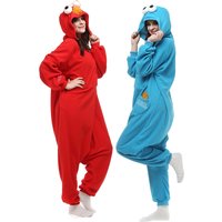 Adults Animal Kigurumi Cookie Monster Costume Cartoon Onesies Pyjama Halloween Carnival Party Jumpsuit