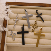 3/5pcs Christian Unisex Stainless Steel Cross Pendants Necklaces Hip Hop Polishing Amulet Christ Faith Prayer Jewelry Making