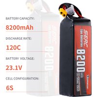 SUNPADOW 6S Lipo Battery for 1500mAh 7000 8200 22.2V 23.1V 120C with XT60 Plug for RC Racing Hobby
