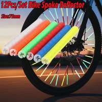 Bike Spoke Reflector Clips 12-Piece Set Tube Warning Strips Bicycle Accessories for Motorcycle Wheel Rim Safety