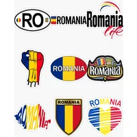 AliExpress Romania GR Flag National Emblem Stickers Bumper Car Motorcycle Truck Window Camper Van Bicycle Wall Room Table Helmet PVC Decal