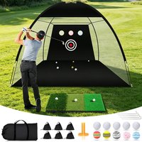 3x2m Foldable Golf Swing Training Net Set, Portable Hitting Practice Kit with Golf Balls & Tees, Ideal Swing Aid for Backyard Driving and Chipping Training