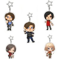 RE4 Resident Evil Acrylic Game Keychain Jewelry Fan Key Chain Related Products Leon Creativity Friends Gift Bag Charms Souvenir