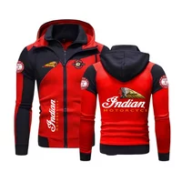 AliExpress New Indian LOGO Men's T-shirt, Double-zipper Hooded Sweatshirt Coat, Suitable for Sports and Casual Wear, Outdoor Cycling, and O