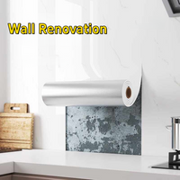 1 Roll 40cmx10m Marble Thick Foam Wall Sticker Self Adhesive Anti Oil Stain Wallpaper Kitchen Bedroom Indoor House Decor