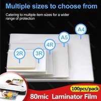 100/50pcs-Pack A4/3R/4R/5R, 5/6/7inch/Thermal Laminating Film Clear Round Corner Pouches Compatible with Thermal Hot Laminators