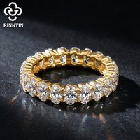 Rinntin Luxury 925 Sterling Silver D Color Moissanite Diamond Ring Bridal Proposal Engagement Rings Wedding Band Jewelry MOR25
