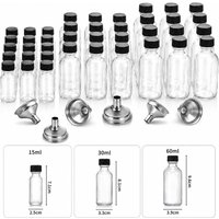 Modern Glass Liquid Bottles with Lids,Suitable for Ginger Juice,Oil,Mini-60Ml Eco-Friendly Juice Containers with Pouring Funnel