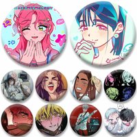 Cartoon Luka Mizi Sua Ivan Button Pins Creative Funny Alien Stage Badge Clothes Bag Decor Brooch Jewelry Gifts for Kids Friends