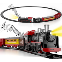 Electric Train Track Set with Lights & Music Retro Simulation Train Set Under Christmas Tree for Kids Educational Birthday Gifts