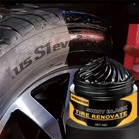 Black Shiny Tire wax - durable, long-lasting protection and repair for all kinds of tires - prevents cracks, with sponge