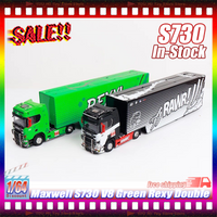 New Maxwell 1:64 Sca S730 V8 Green Rexy Double Deck Transport Trailer Die-Cast Truck Models For Collectors And Hobby Enthusiasts