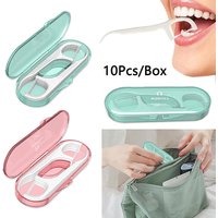 ELIJAH 1 Box Portable Floss Toothpick Box Toothpick Floss Storage Box Floss Toothpick Set Teeth Cleaner With Storage Tube Gift