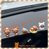 Cute Relaxing Bear Car Dashboard Ornament Mini Resin Figurine Car Interior Decoration Auto Center Console Decor For Adult Driver
