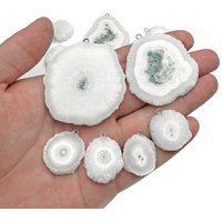 Raw White Geode Druzy Charms Crystal Quartz Slice Pendant for Jewelry Making Necklace Earring Findings Accessories Wholesale