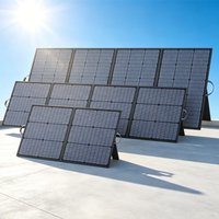 Składany panel słoneczny MHPOWOS 110W 220W 400W Przenośna mobilna ładowarka solarna do zasilania laptopa, generatora solarnego, wędkowania, biwakowania, kampera