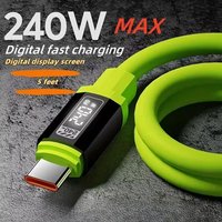 2M Mobile Phone Fast Charging Cable 240W Thick Liquid Silicone Smart Flash Charging USB Type-C Data Cable