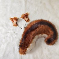 Handmade Work Anime Simulation Beast Squirrel Ears Hairhoop Tail Cosplay Carnaval Gothic Lolita Halloween COSPLAY Accessories image 4