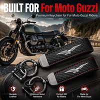 High-Grade Leather Motorcycle Keychain Holder Keyring Accessories For Moto Guzzi Breva 850 1100 1200 GRISO BREVA 1100 NORGE 1200