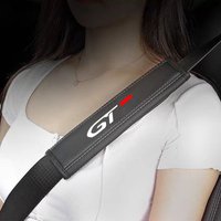 2Pcs Nappa Leather Safety Belt Shoulder Covers Protection Interior Car Accessories for Peugeot GT GTLine RCZ 308 508 3008 5008