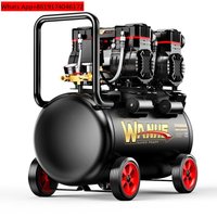 Small 220V industrial grade oil-free silent portable woodworking air pump high-pressure compressor