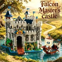 5100pcs Medieval Series Falcon Master S Castle Model Building Blocks Creative Gift MOC Decor Assemble Premium Adult Kids Gifis