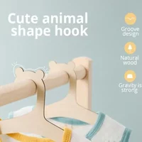 15 Pcs Baby Wooden Clothes Hanger Rack Creative Home Nursery Decor Kids Room Organization for Baby Gifts