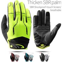 Bike Gloves with Thick SBR Shock-Absorbing Palm - Touchscreen Compatible, Breathable Fabric for Cycling/Motorcycle/Riding