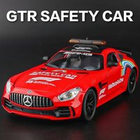 1:24 Scale GTR Safety Car GT Model Toy Alloy Diecast Pull Back Sports Cars Models Shock Absorption Toys for Kids' Edutainment