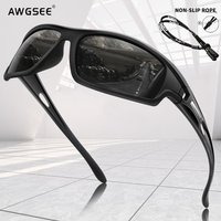 AliExpress AWGSEE Polarized Sports Sunglasses for Men Women Unbreakable Frame Cycling Fishing Driving Eyewear 100% UV Protection With Glasses Rope