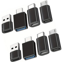 8Pack USB to USB C OTG Adapter, Type-C Female to USB Connector Micro 5pin to USB C Converter