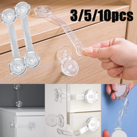 3-20Pcs Child Safety Lock Transparent Anti-Opening Multi-Functional Soft Strap Safety Lock Anti Pinch Safety Protection Buckle