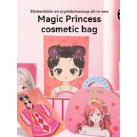 New 3 in 1 DIY Princess Makeup Set Diamond Sticker Princess Dress Up Book Gifts Paper Art Craft Kits Children