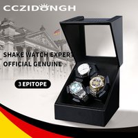 Automatic watch winder Black Walnut Wood Texture 3+0 slot cover opening emergency stop function automatic watch box