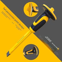 Chrome vanadium steel sheathed stone chisel with multiple specifications, anti slip rubber grip, friction/impact resistance