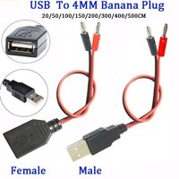cltgxdd 1piece USB Female to 4MM banana plug male test lead female charging cable USB socket to banana plug connection wire
