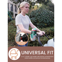 AliExpress Kisslanding 2-in-1 Stroller Cup Holder with Phone Slot | Universal Bike Cup Holder for Bottles, Phones & Accessories, 3 Color Options