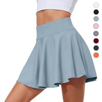 Pleated Tennis Skirts with Shorts Pockets Built-in Shorts High Waisted Skirts Moisture Wickin Crossover Style Running Skirts
