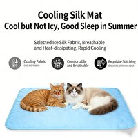 2026 Summer Pet Ice Pad For Cat And Dog Beds Anti Slip And Heat Dissipation Portable Washable Breathable Ice Silk Cool Cooling