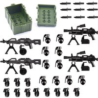 34 Pcs MOC US Military Weapons Box Army Equipment Gun Accessories Soldier Mini Action Figures Model Building Blocks Bricks Toy