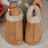 Outdoor Casual Fashion Simple Winter Home Women's Slipper Boots Fuzzy Soft Warm Indoor Anti-slip Comfy Bedroom Couples Shoes