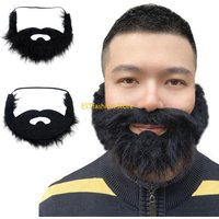 Y5GC Halloween Party Fake Beard, Funny Black Fake Beard with Mustache for Costume