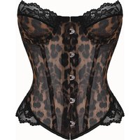 Women's Corset Light Brown Corsets Top Lace Trim Bustiers & Corsets Gothic Slimming Corset Fishbon Mesh Underwear Chest Binders