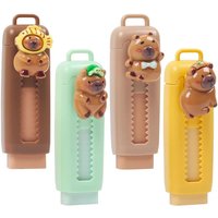 1/4pcs Capybara Erasers Set Cartoon Design 4B Eraser Retractable for Drawing Exams Kids Students Back to Kawai School Stationery