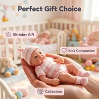 NPK Full Solid Platinum Silicone Doll Super Soft Flexible Elastic 6Inch Handy Palm Mini Doll Meadow With Matching Mini Cloth