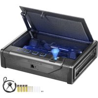 VEVOR Gun Safe Q235 stalen pistoolkluis 3-weg snelle toegang vuurwapenkoffer Gun Box Geavanceerde biometrische technologie Reispistoolkluis
