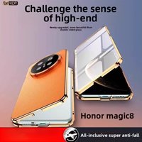 For Honor Magic 8 Pro Case Luxury Leather Double-Sided 360° Magnetic Phone Cover For Honor Magic8 Pro Shockproof Bumper Funda